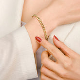 14K Gold Plated Cuban Curb Bracelet – Hypoallergenic, Unisex, 2 Sizes Available - GBBL